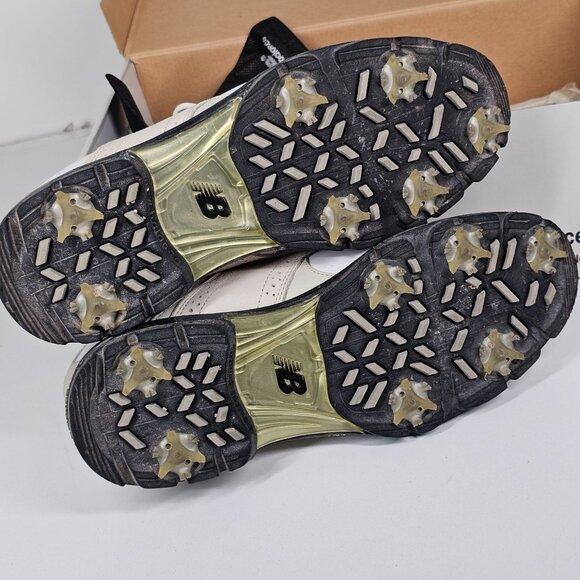 New Balance Golf Cleats Soft Spiked Soles Shoes WG1275B  White Beige Womens‎ 10 - Picture 7 of 12